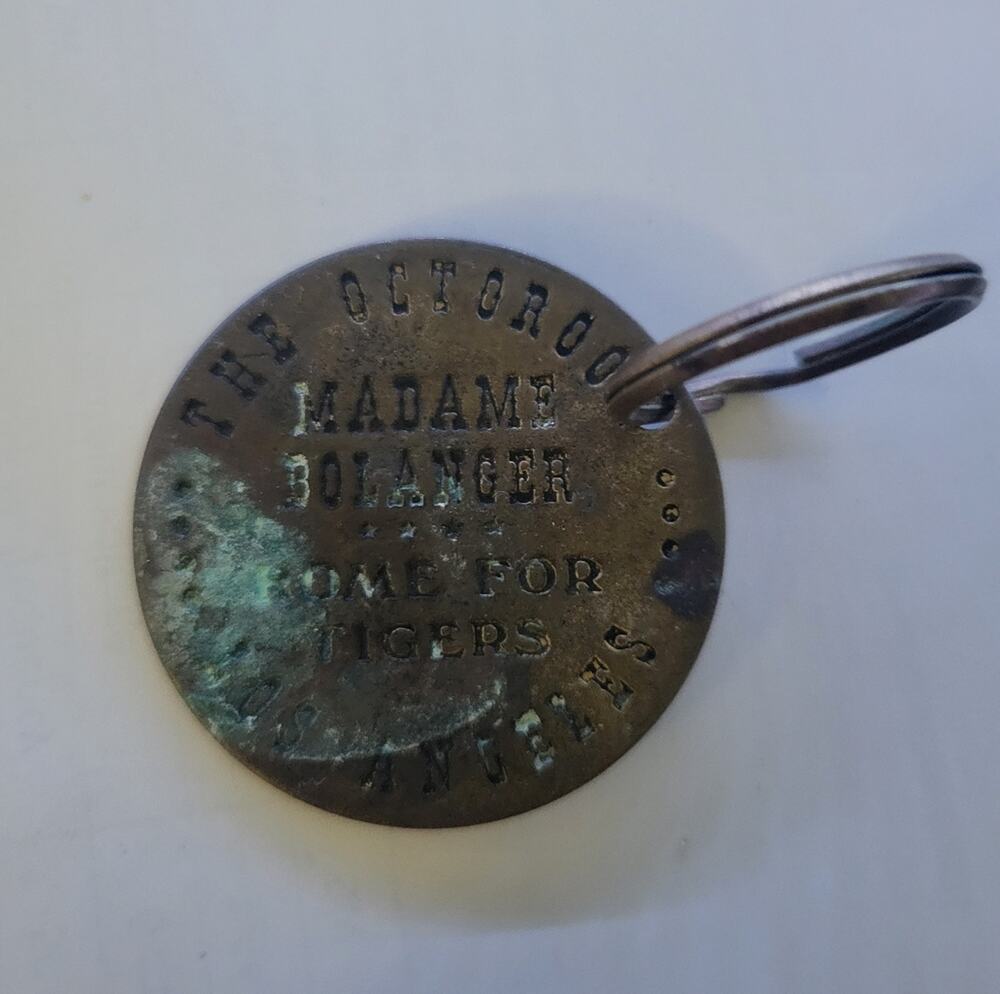 brothel coin brass keychain madam bolinger's octaroon token saloon Los Angeles